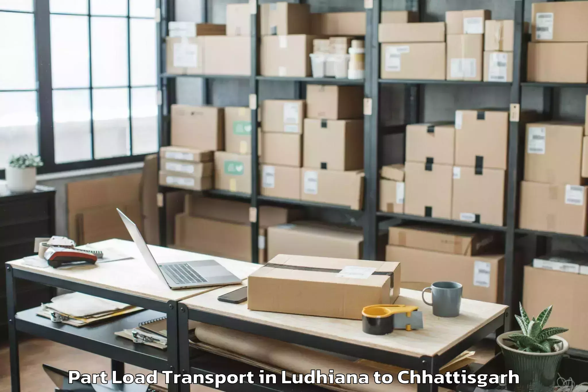 Easy Ludhiana to Mats University Aarang Part Load Transport Booking